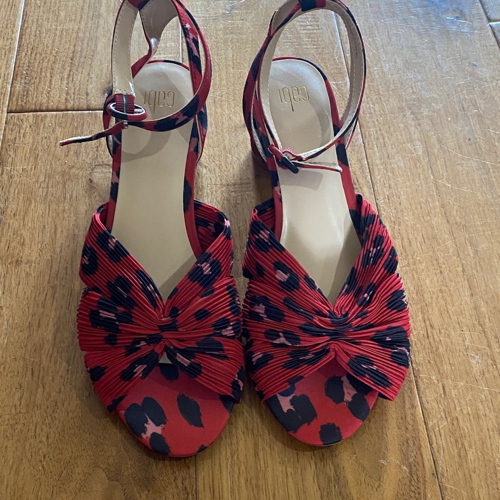 Gabor Red and Black Patterned Sandals